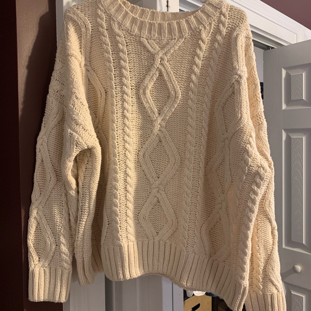 Princess Polly Cream Cable Knit Sweater